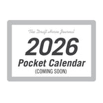 Promotional graphic for a 2026 pocket calendar from 'The Draft Horse Journal' with text indicating it is coming soon.